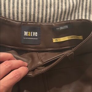 Maeve Brown faux Leather wide legged trousers